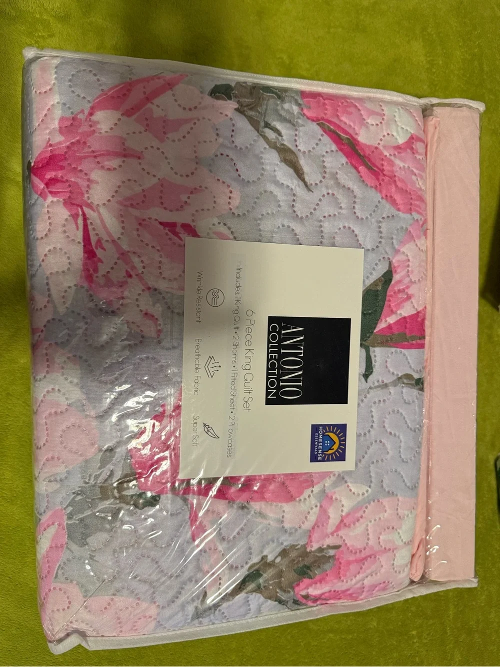 Pink Floral Quilt Set - Home Bedding